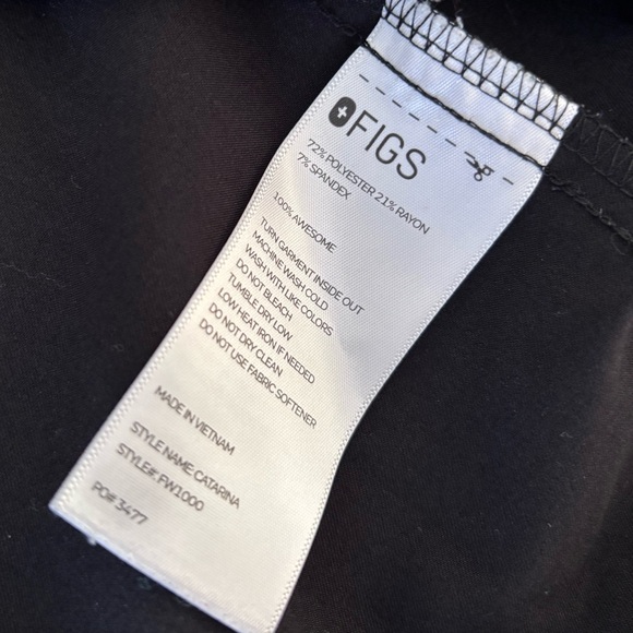 Women's Figs Scrub Top & Pants - Black - Large - Picture 8 of 11